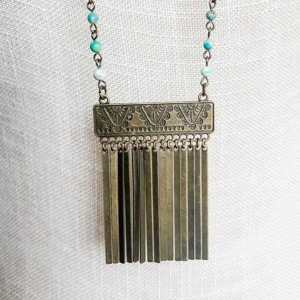 Vintage Fringe Pendant Necklace