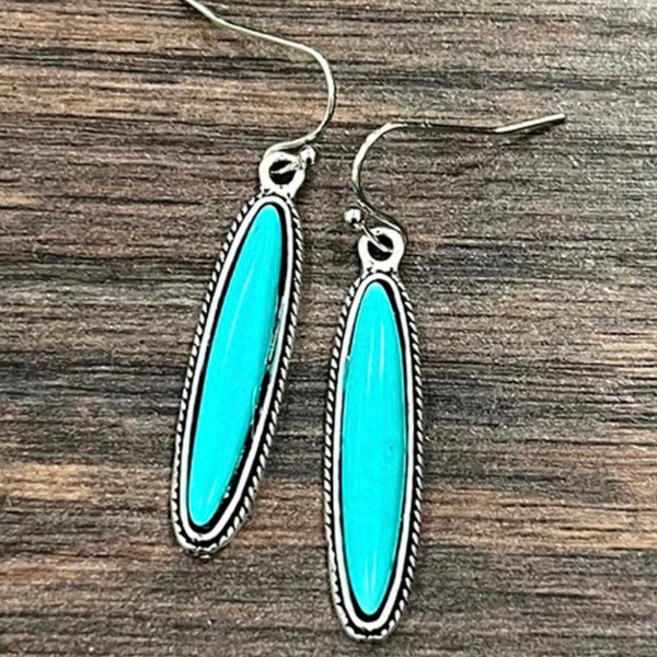 Oval Turquoise Earrings