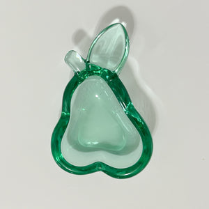 Vannes Le Chatel green glass pear dish