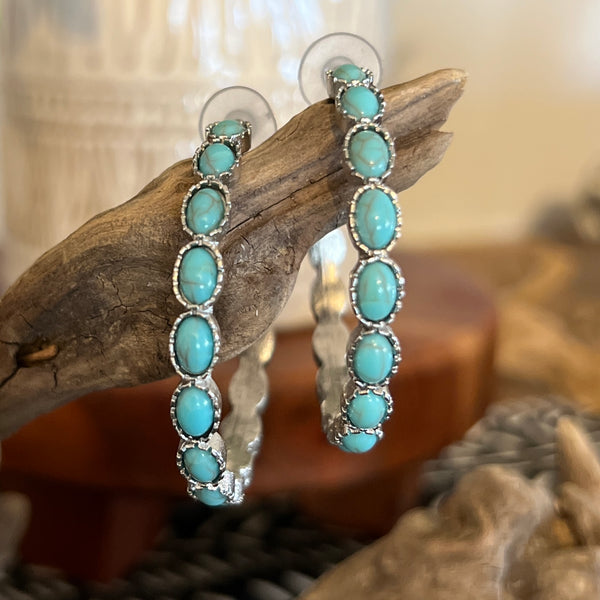 Turquoise Hoop Earrings