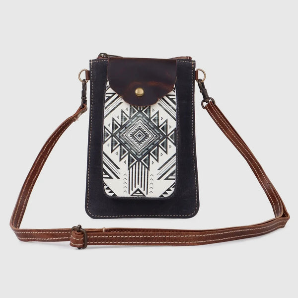 Aztec Leather/Canvas Small Crossbody