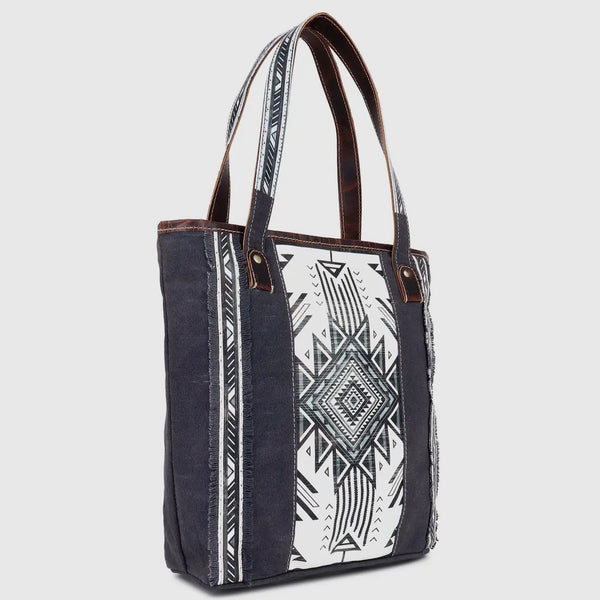 Aztec Leather/Canvas Tote