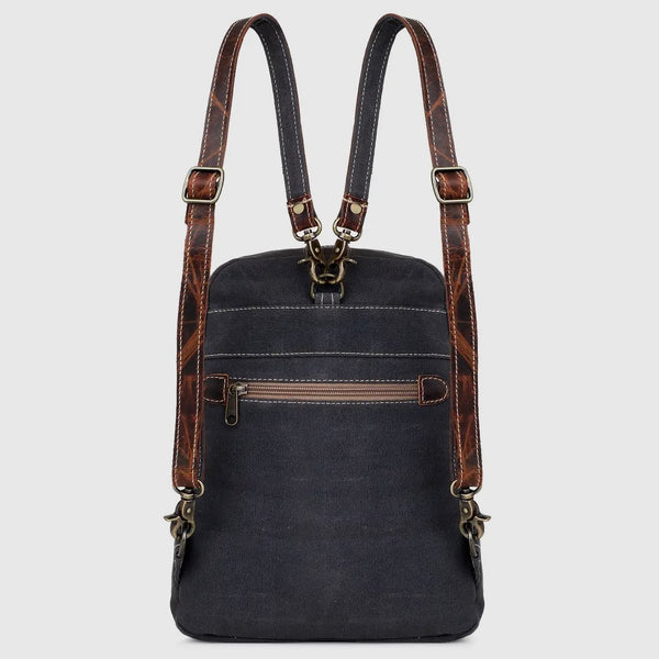 Aztec Leather/Canvas Backpack