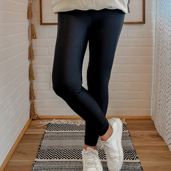 Black Shine High Waist Leggings