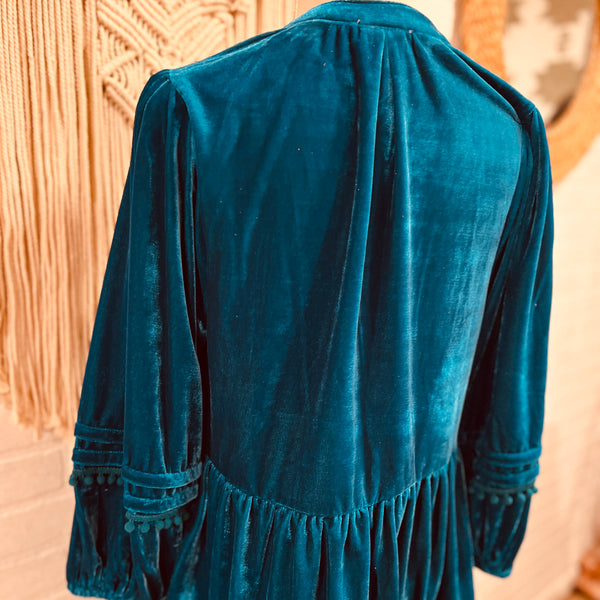 Teal We Meet Again Velvet Top