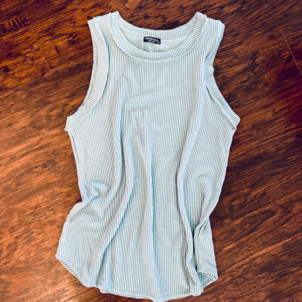 Chillin’ It Ribbed Tank-CURVY