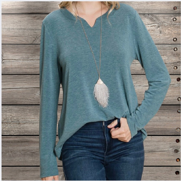 Maddie Long Sleeve Teal Top