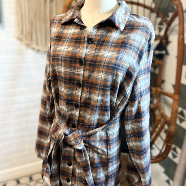 Lark Flannel Button Down Dress