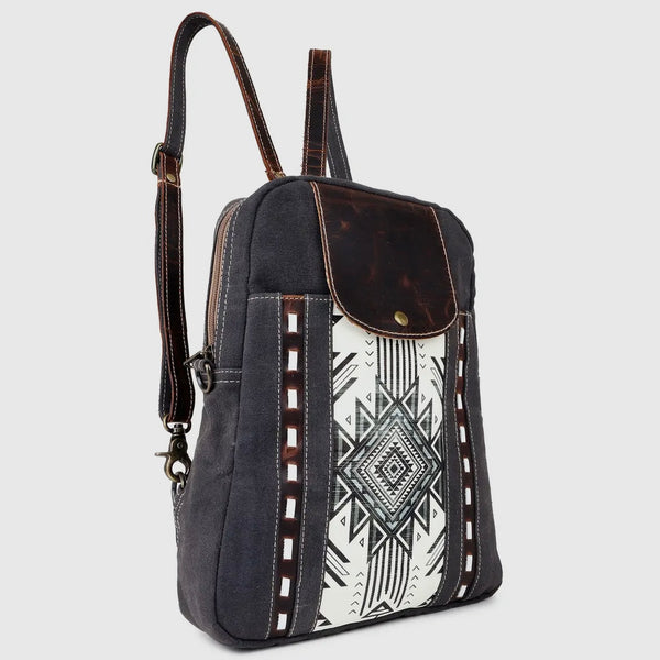 Aztec Leather/Canvas Backpack