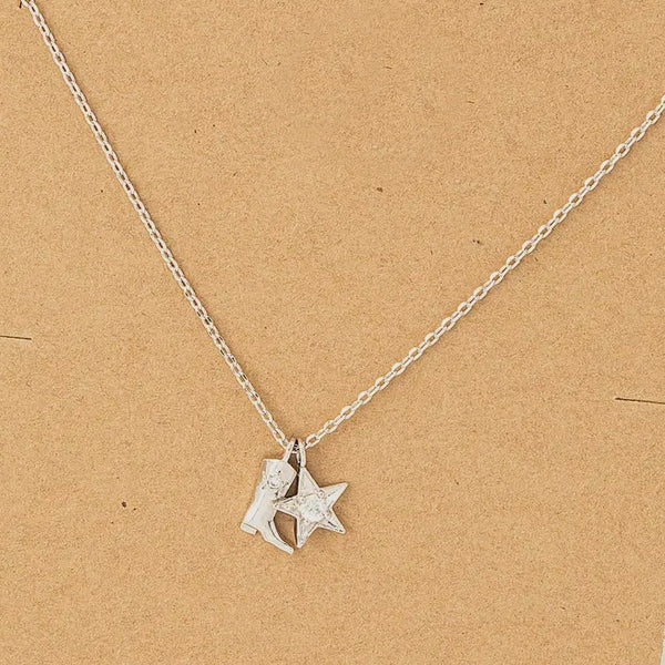 Cowboy Boot + Star Necklace