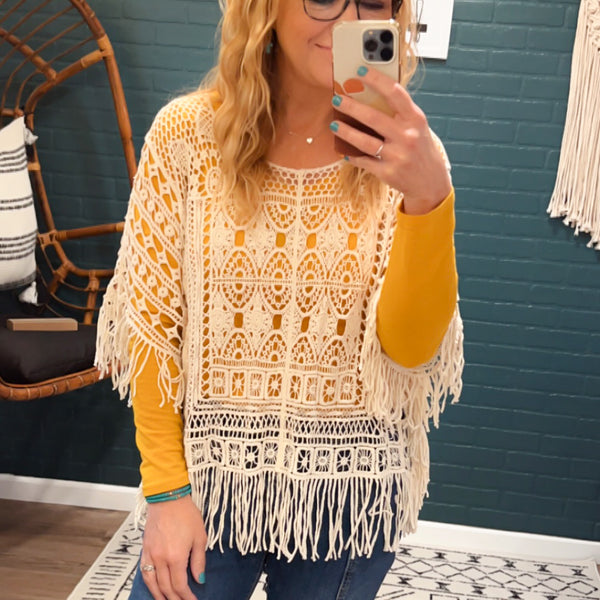 Adeline Crochet Fringe Top