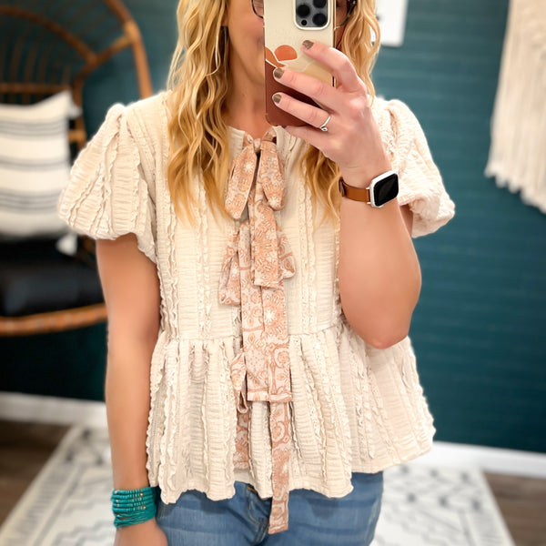 Emmylou Bows + Lace Top