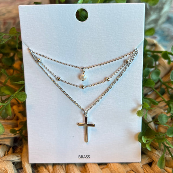 Layered Cross Necklace