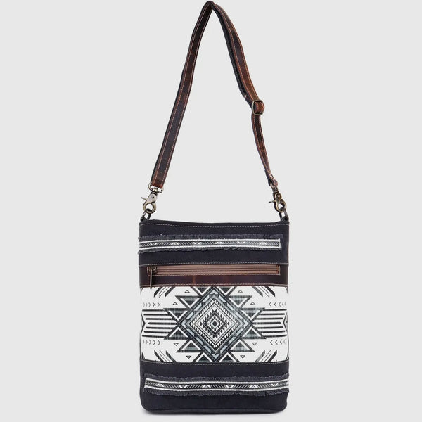 Aztec Leather/Canvas Large Crossbody