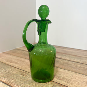 emerald green small glass decanter