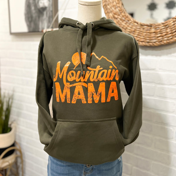 army green olive orange mountain mama hooodie sweatshirt