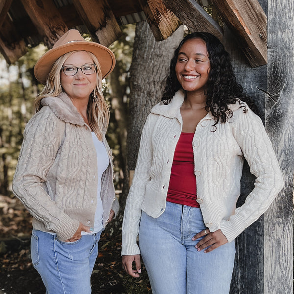 Fireside Faux Fur Collar Cardigan