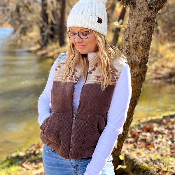 Aztec Corduroy Vest