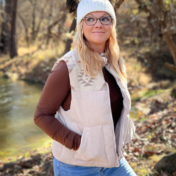 Aztec Corduroy Vest