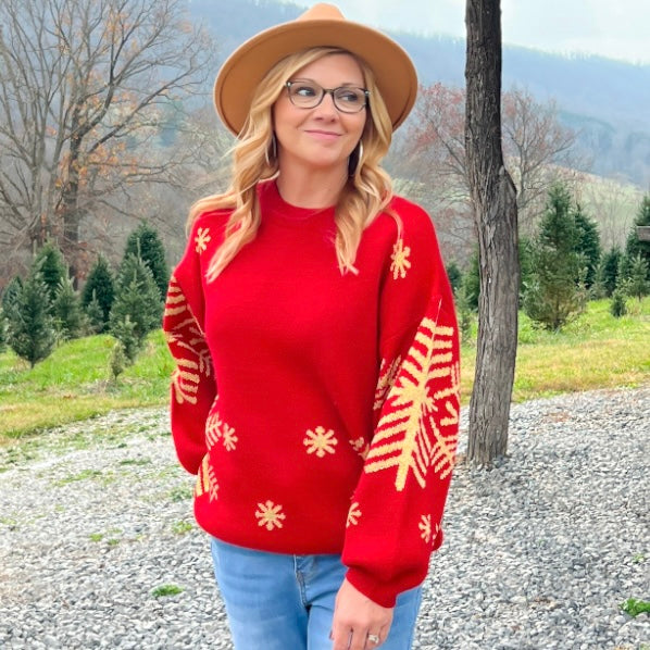 Snowflake Gold Foil Sweater