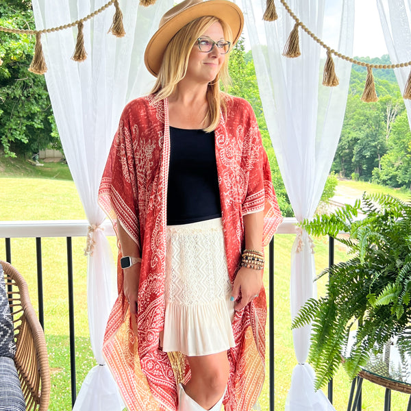 Roxie Boho Print Kimono