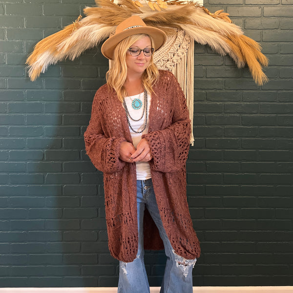 Emberly Oversized Cardigan - Rust