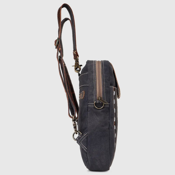 Aztec Leather/Canvas Backpack