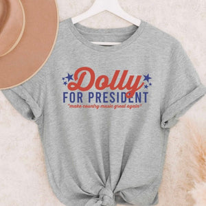 heather gray dolly for president tee plus size