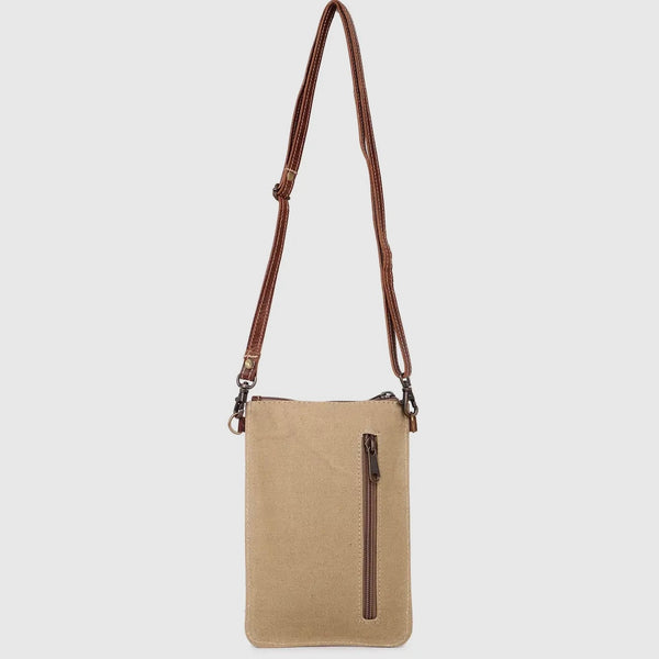 Leather + Canvas Crossbody Bag