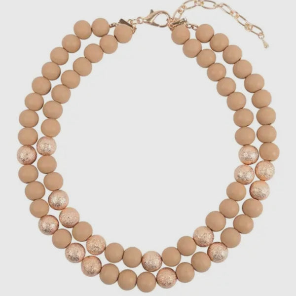 Natural Wood Bead Necklace