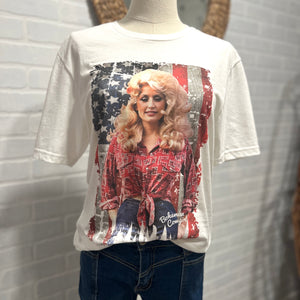 Dolly Parton American flag tee Fourth of July 