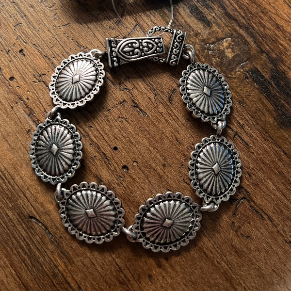 Oval Silver Concho Bracelet