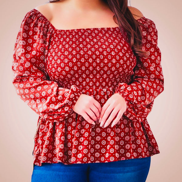 Lorraine Smocked Top-CURVY