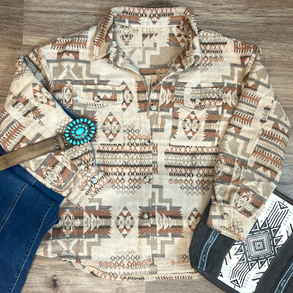 aztec print shacket plus size curvy