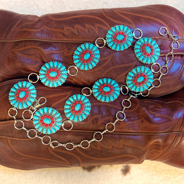Tatum Turquoise Concho Belt