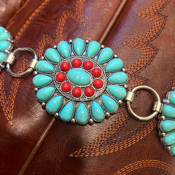 Tatum Turquoise Concho Belt