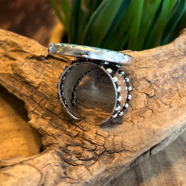 Turquoise Crescent Moon Ring