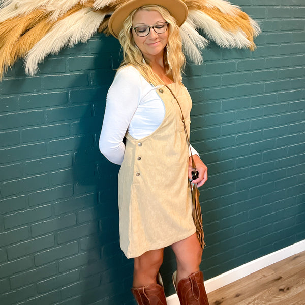 Morgan Corduroy Overall Dress