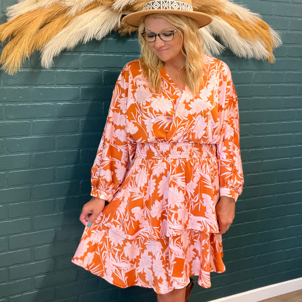 Fall In Bloom Floral Dress