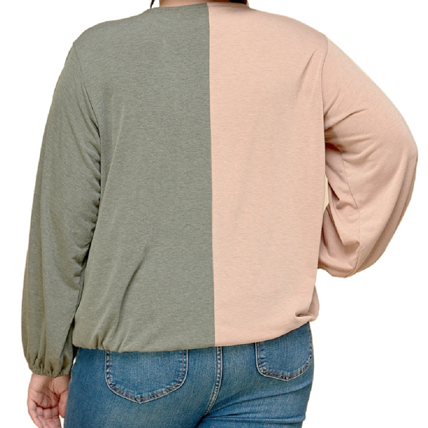 Jenna Color Block Top-CURVY