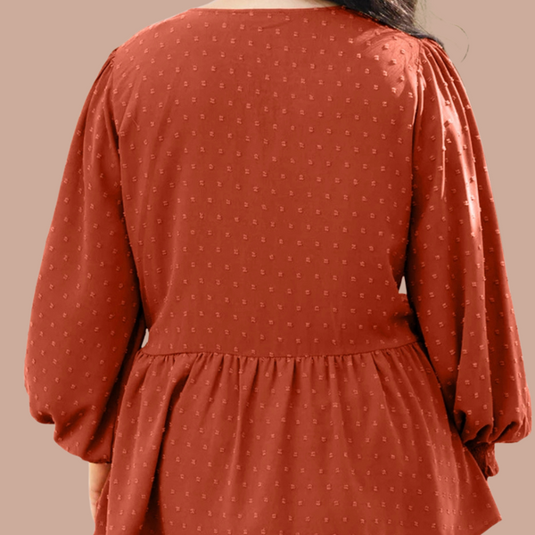 Swiss Dot Wrap Top- CURVY